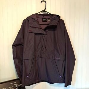 Marmot Hooded Womens Anorak Rain/Wind Jacket Size M Pull Over Quarter Zip Purple